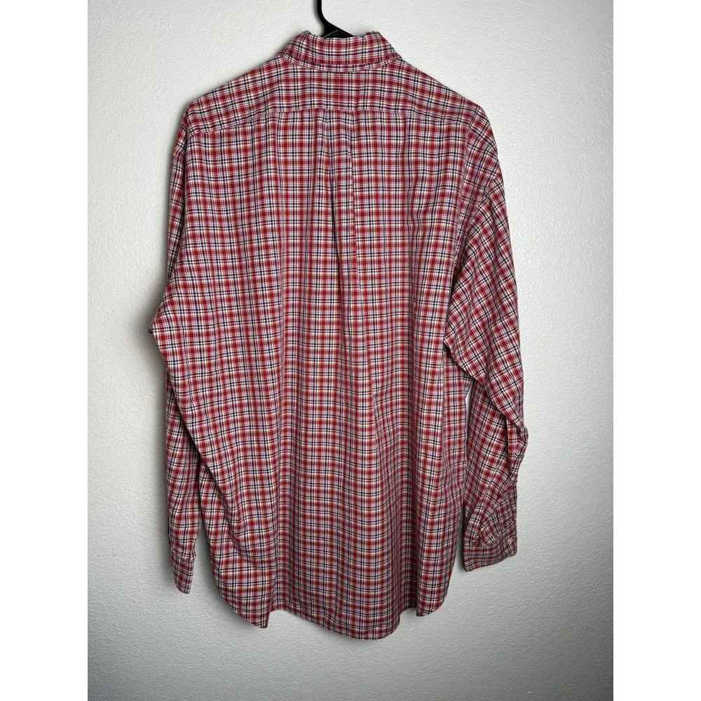 Ralph Lauren Blake Shirt Mens Large Red Plaid Cotton Button Down Long Sleeve L